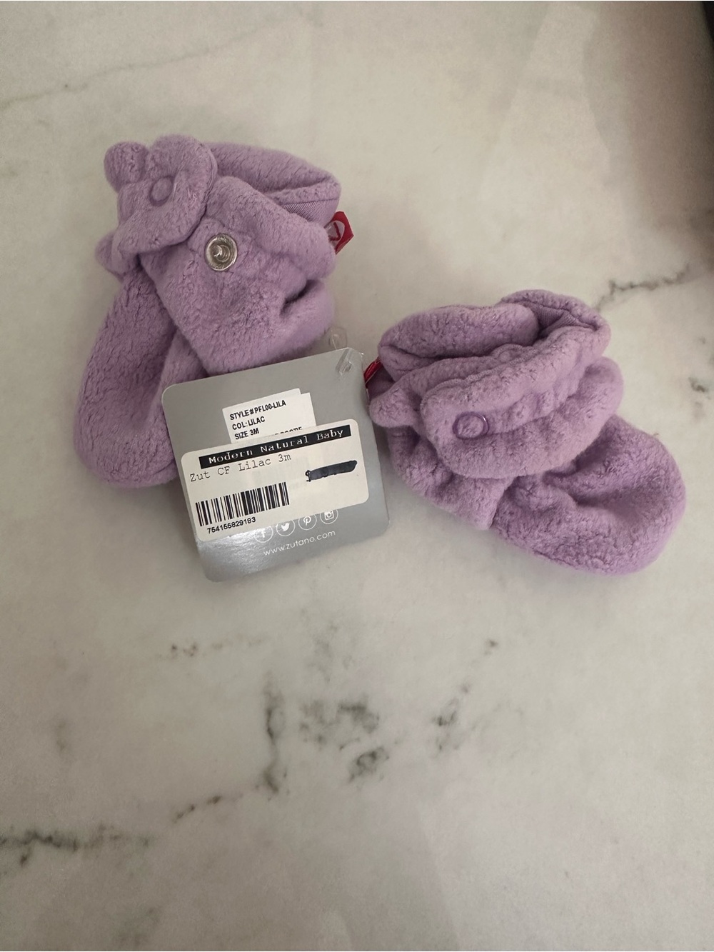 Zutano Lilac Plush Baby Booties